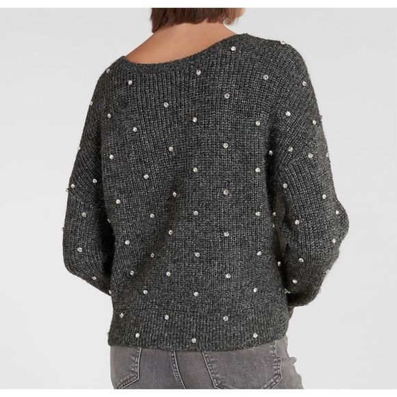 Express Embellished Rhinestone Twist Reversible Sweater - Picture 2 of 6